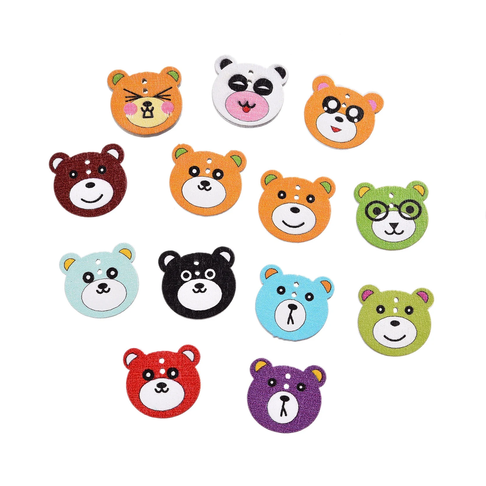 50 pcs Bear Head Shaped 2 Holes Wooden Button Sewing Accessories Cartoon Animal Decorative Buttons Scrapbooking
50 pcs Bear Head Shaped 2 Holes Wooden Button Sewing Accessories Cartoon Animal Decorative Buttons Scrapbooking