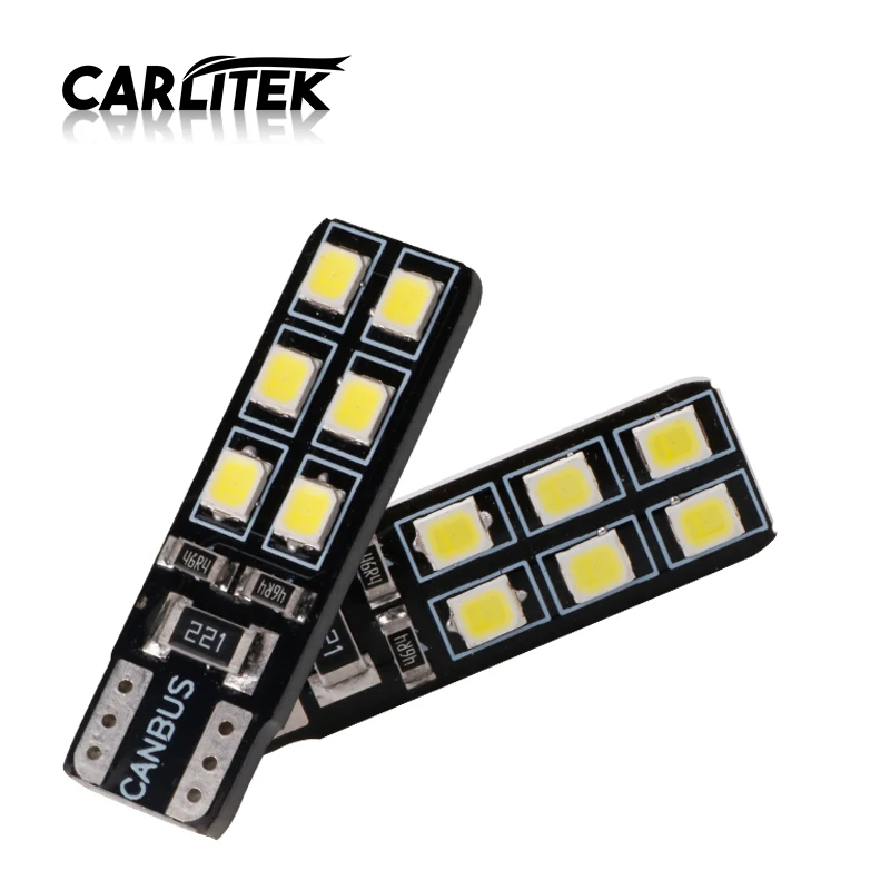 Фото CARLitek 10 шт. T10 w5w 194 led carro 12V сигнальные лампы для автомобиля - купить
