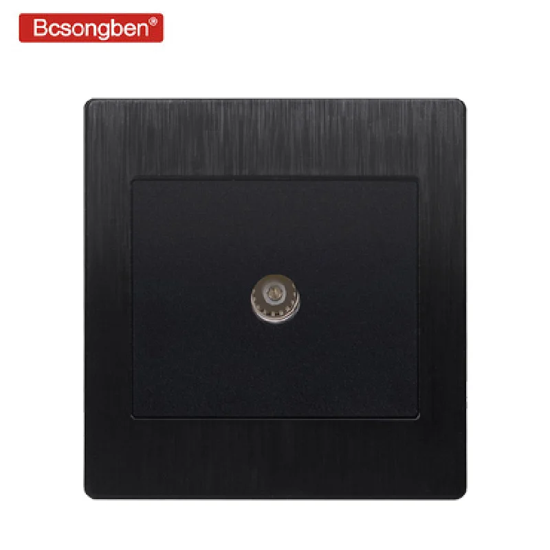 Type 86 Luxury black wall weak power socket TV socket
Type 86 Luxury black wall weak power socket TV socket