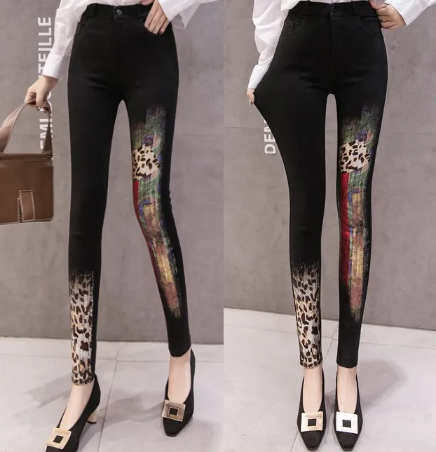 2019 ladies pants personality painted hot gold leopard pencil pants graffiti black tight stretch thin comfortable leg pants a54
2019 ladies pants personality painted hot gold leopard pencil pants graffiti black tight stretch thin comfortable leg pants a54