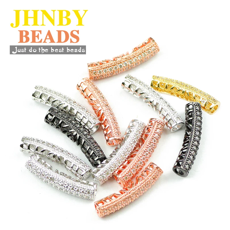 JHNBY White Pave CZ Long bend tube Copper Spacer beads 27mm Cylinder Charms Loose beads for Jewelry bracelet making DIY Findings
JHNBY White Pave CZ Long bend tube Copper Spacer beads 27mm Cylinder Charms Loose beads for Jewelry bracelet making DIY Findings