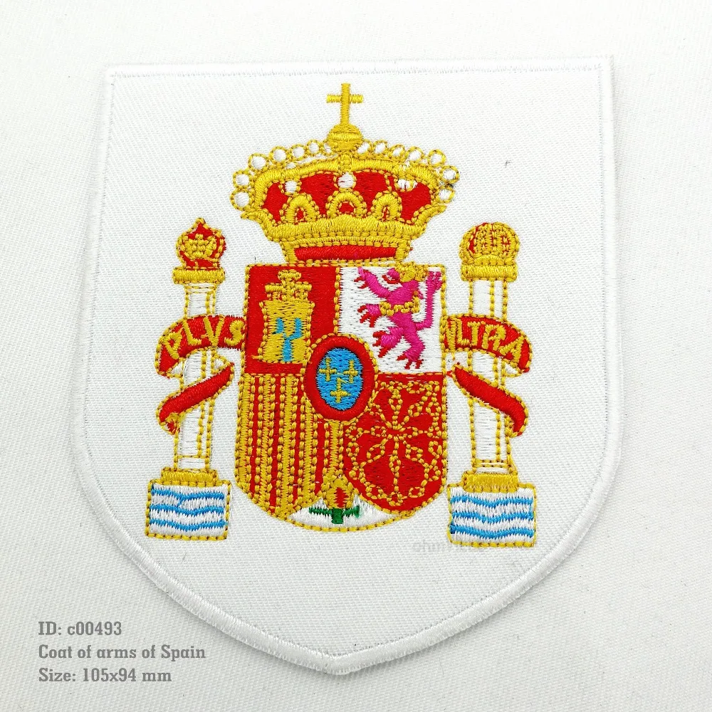 Free Shipping Coat of arms of Spain Patch Flag Embroidered Iron on Patches Eco-friendly Handmade 3D Appliqued Embroidered
Free Shipping Coat of arms of Spain Patch Flag Embroidered Iron on Patches Eco-friendly Handmade 3D Appliqued Embroidered