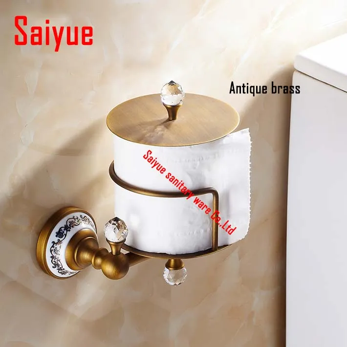 Wall Mounted Upright WC Toilet Paper Holder Brass crystal ceramic Roll Tissue Bracket box bathroom accessories
Wall Mounted Upright WC Toilet Paper Holder Brass crystal ceramic Roll Tissue Bracket box bathroom accessories
