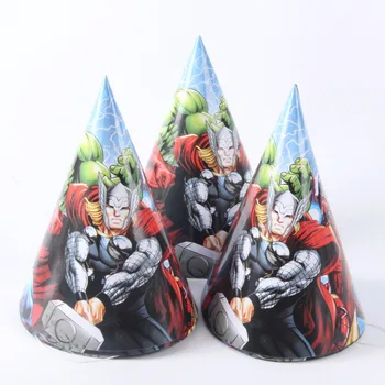 6pc/set Happy Birthday Hat Super hero Avengers Paper Hat Girl/ Boy Birthday Baby Shower Party Decoration Event & Party Supplies 
6pc/set Happy Birthday Hat Super hero Avengers Paper Hat Girl/ Boy Birthday Baby Shower Party Decoration Event & Party Supplies