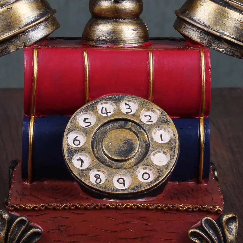 Ретро-Статуэтка телефона из смолы копилка винтажная для монет телефон подарок на