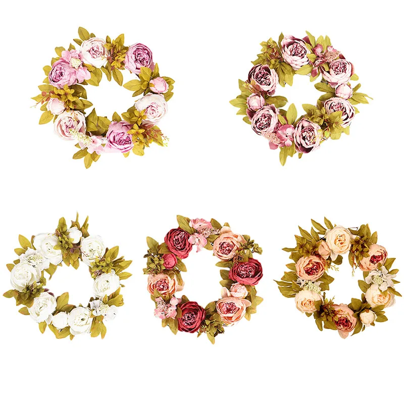 Artificial Peony Flower Wreath for Home Garden Wall Front Door Window Hanging Flower Garland Wedding Decoration Floral
Artificial Peony Flower Wreath for Home Garden Wall Front Door Window Hanging Flower Garland Wedding Decoration Floral