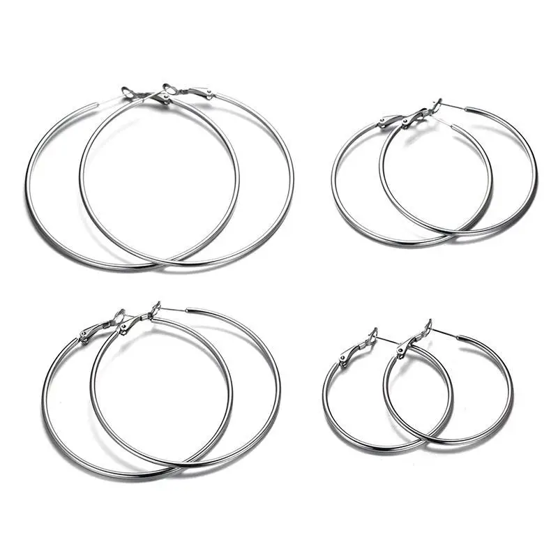 Different Size Women's Hoop Earrings Stainless Steel 2mm Big Earrings,Silver Color Line Earrings
Different Size Women's Hoop Earrings Stainless Steel 2mm Big Earrings,Silver Color Line Earrings