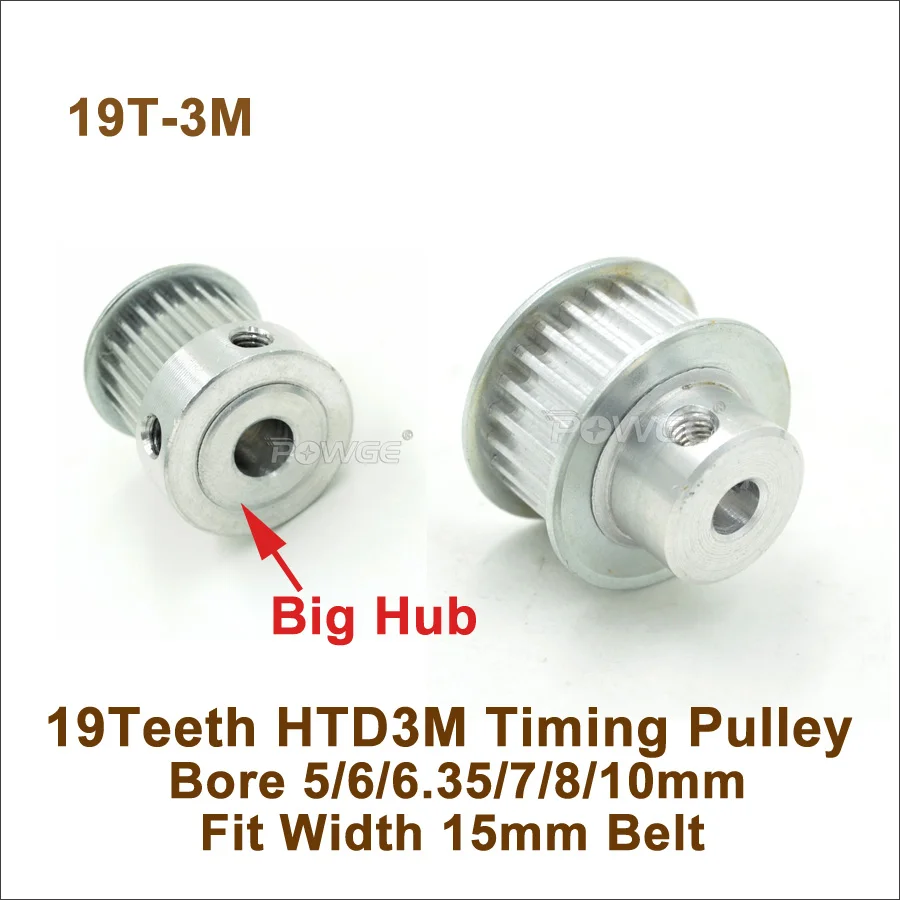 POWGE 19 Teeth 3M Timing Pulley Bore 5/6/6.35/7/8/10mm Fit W=15mm 3M Synchronous Belt 19T 19Teeth HTD 3M Pulley CNC Engraving
POWGE 19 Teeth 3M Timing Pulley Bore 5/6/6.35/7/8/10mm Fit W=15mm 3M Synchronous Belt 19T 19Teeth HTD 3M Pulley CNC Engraving