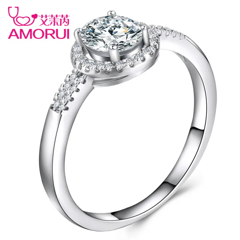 AMORUI Fashion Korean Zircon Silver Color Round Ring Luxury Elegance New Wedding Rings Princess Hot Sales Jewelry Gift
AMORUI Fashion Korean Zircon Silver Color Round Ring Luxury Elegance New Wedding Rings Princess Hot Sales Jewelry Gift
