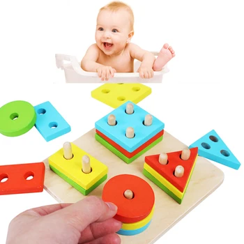 Wooden Geometric Sorting Board Building Blocks For baby Intelligence Toys
Wooden Geometric Sorting Board Building Blocks For baby Intelligence Toys