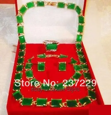 Hot sell Noble- FREE SHIPPING>>@> Wholesale price FREE SHIPPING aCharming green jade necklace earrings bracelet ring:8# set Natu
Hot sell Noble- FREE SHIPPING>>@> Wholesale price FREE SHIPPING aCharming green jade necklace earrings bracelet ring:8# set Natu