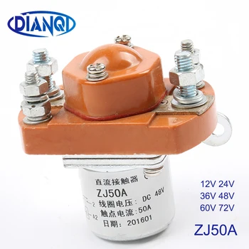DIANQI ZJ50A NO (normally open) 12V 24V 36V 48V 60V 72V 50A DC Contactor for motor forklift electromobile grab wehicle car winch
DIANQI ZJ50A NO (normally open) 12V 24V 36V 48V 60V 72V 50A DC Contactor for motor forklift electromobile grab wehicle car winch