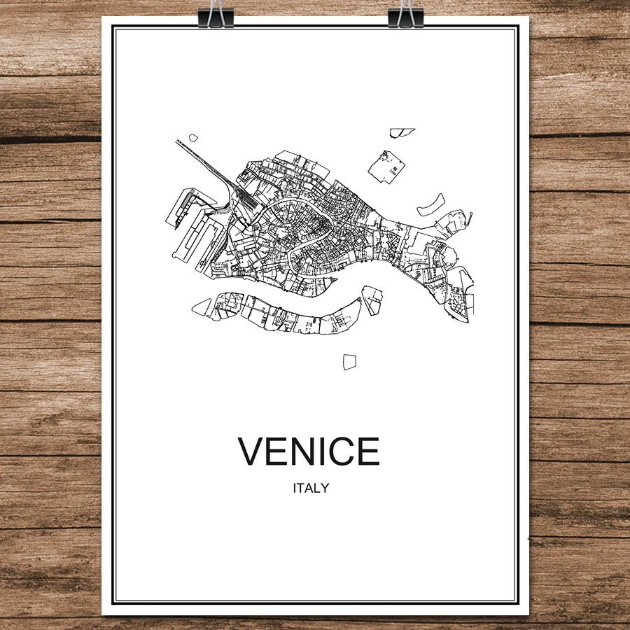 Venice Italy Black White World City Map Modern Print Poster Coated Paper for Cafe Living Room Home Decoration Wall Art Sticker
Venice Italy Black White World City Map Modern Print Poster Coated Paper for Cafe Living Room Home Decoration Wall Art Sticker