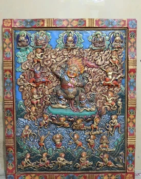 31"Tibet Buddhism Temple handwork carving Wood Acalanatha King Buddha Kan Statue
31"Tibet Buddhism Temple handwork carving Wood Acalanatha King Buddha Kan Statue
