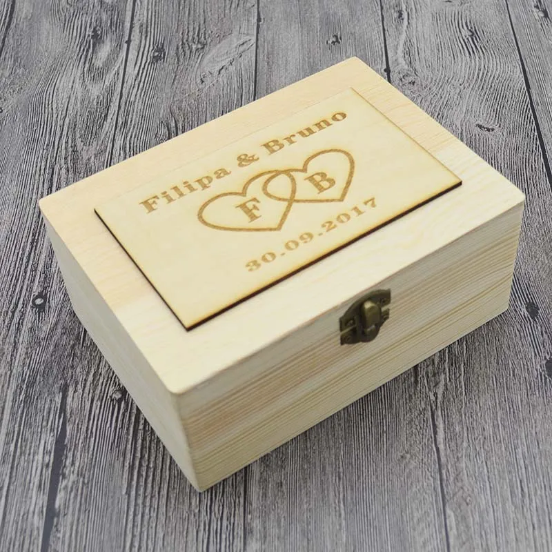 Image Rustic Wedding Ring Bearer Box, Personalized Wedding Ring Box, Wooden ring holder box, Wedding Decor Customized Wedding Gifts