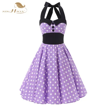 SISHION 50s Halter Lilac Light Purple Women Dress Retro Swing Vintage Plus Size Women Clothing Cotton Summer Dresses VD0150
SISHION 50s Halter Lilac Light Purple Women Dress Retro Swing Vintage Plus Size Women Clothing Cotton Summer Dresses VD0150