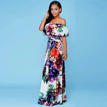 2019 Women Summer Casual Dresses Ladies Off The Shoulder Slash Neck Flower Bohemia Print Dress Womens Long Maxi Dress Vestidos
2019 Women Summer Casual Dresses Ladies Off The Shoulder Slash Neck Flower Bohemia Print Dress Womens Long Maxi Dress Vestidos