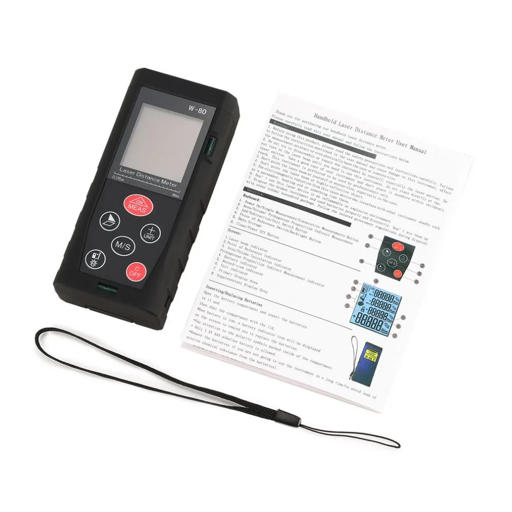 Borbede 80M Laser Distance Meter Rangefinder Laser Range Finder Distance Measure Finder Build Measure Device Ruler Test Tool
Borbede 80M Laser Distance Meter Rangefinder Laser Range Finder Distance Measure Finder Build Measure Device Ruler Test Tool