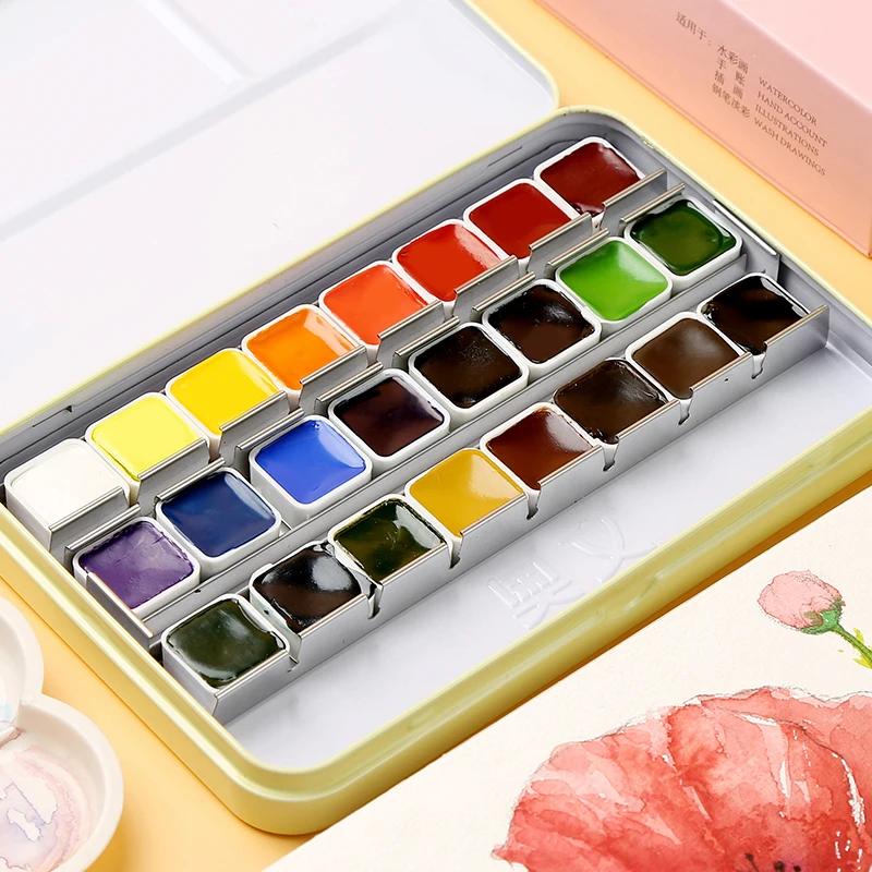 24/36Color Solid Water Color Paint Set With Iron Box For Drawing Watercolor Pigment Watercolor Painting Artist Supply
24/36Color Solid Water Color Paint Set With Iron Box For Drawing Watercolor Pigment Watercolor Painting Artist Supply