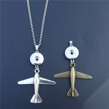 Vintage Aircraft Pendant Necklace with 18mm Snap Buttons 50cm Length Link Chain Unisex for Men and Women 12pcs / Lot Wholesale
Vintage Aircraft Pendant Necklace with 18mm Snap Buttons 50cm Length Link Chain Unisex for Men and Women 12pcs / Lot Wholesale