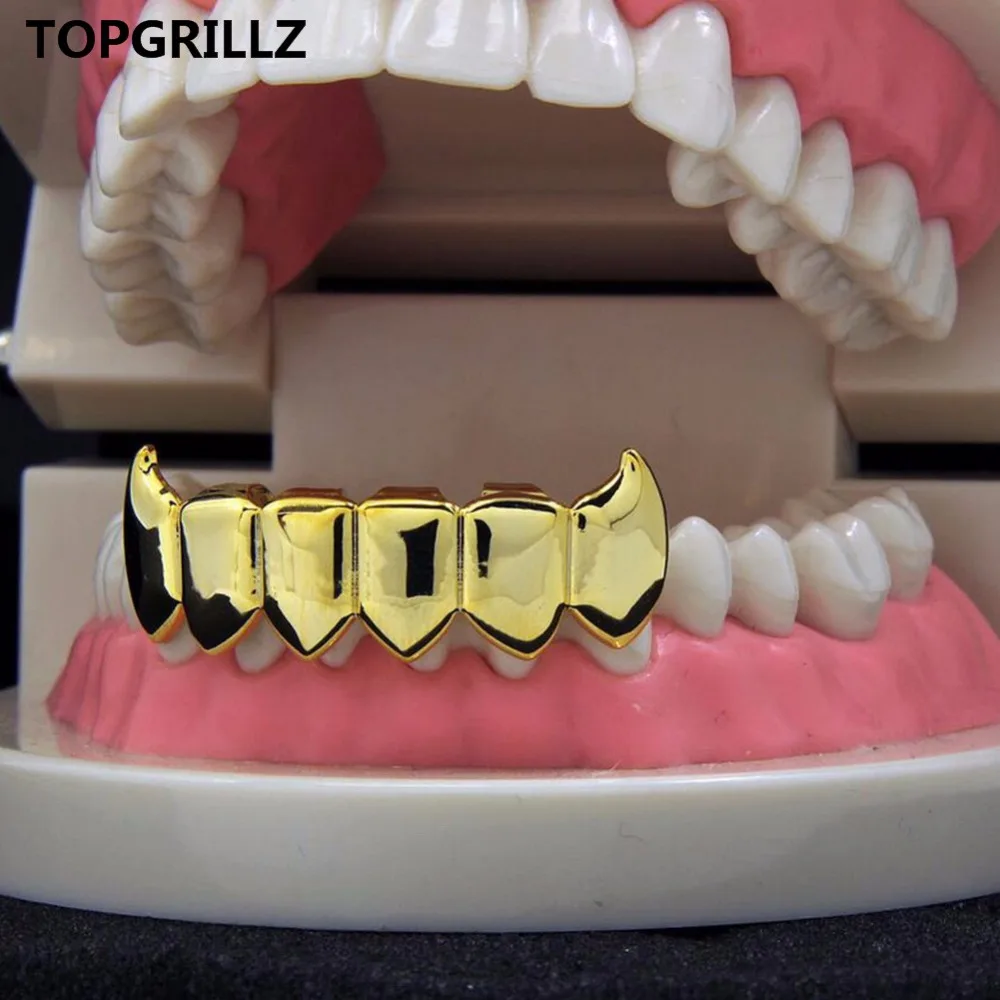 TOPGRILLZ Custom Fit Light Yellow Gold Color Plated Hip Hop Teeth Fang Grillz Caps Solid Lower Bottom Set Vampire Grills Cap
TOPGRILLZ Custom Fit Light Yellow Gold Color Plated Hip Hop Teeth Fang Grillz Caps Solid Lower Bottom Set Vampire Grills Cap