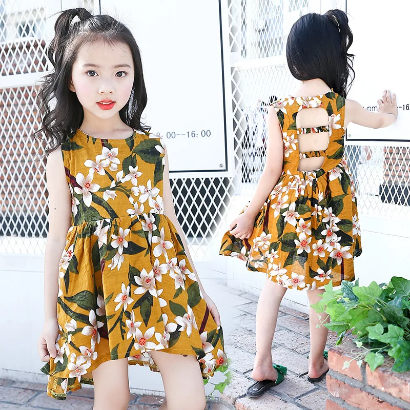 New 2017 Summer Bohemia Sundress Girls Children Sweet Printed Sleeveless Leak Back Dress
New 2017 Summer Bohemia Sundress Girls Children Sweet Printed Sleeveless Leak Back Dress