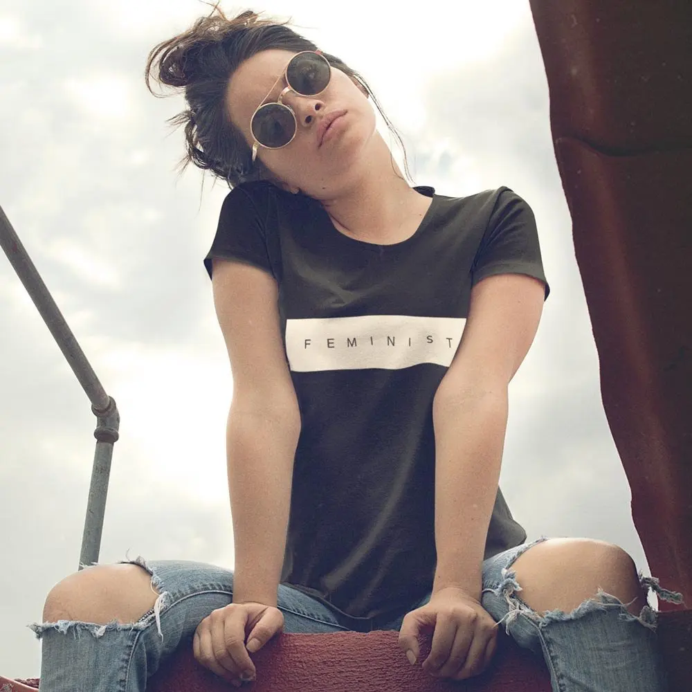 

Simple Feminist T-Shirt 90S women fashion tees grunge aesthetic camiseta tumblr tops goth style feministe tshirt art summer tops
