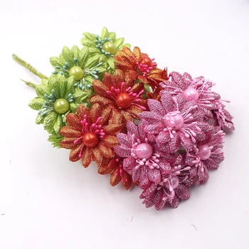 6Pcs Artificial Flowers 4CM Glitter Pearl Daisy For Wedding Party Decoration Accessories Fleurs Scrapbooking DIY Craft Supplies
6Pcs Artificial Flowers 4CM Glitter Pearl Daisy For Wedding Party Decoration Accessories Fleurs Scrapbooking DIY Craft Supplies