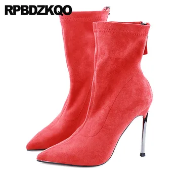 Suede Designer Red Fetish Boots Pointed Toe Extreme 2018 High Heel Luxury Brand Shoes Women Exotic Dancer Stiletto Ankle Stretch
Suede Designer Red Fetish Boots Pointed Toe Extreme 2018 High Heel Luxury Brand Shoes Women Exotic Dancer Stiletto Ankle Stretch