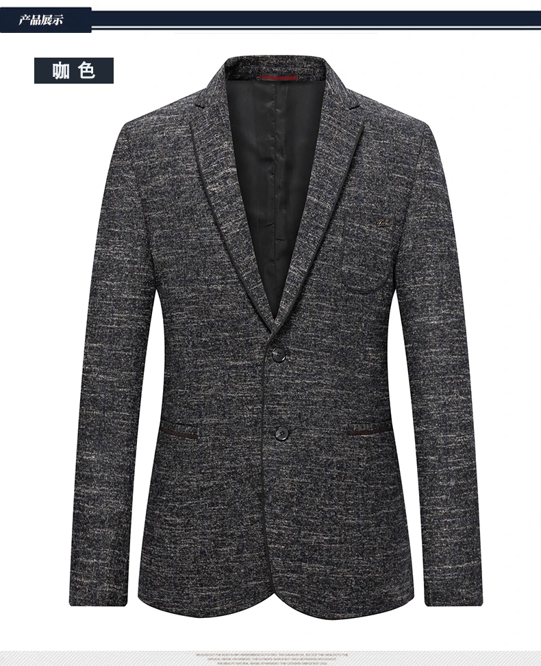 WAEOLSA Men Gray Blazers Slim Fit Jackets Suits Man Button Front Blazer Hombre Plain Colour Outfits Business Garment 4XL (3)