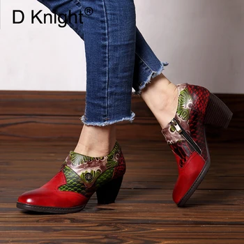 2019 New Genuien Leather Women Pumps Handmade Snake Pattern Plant Office Ladies Thick Heel Shoes Vintage Side Zipper Casual Shoe
2019 New Genuien Leather Women Pumps Handmade Snake Pattern Plant Office Ladies Thick Heel Shoes Vintage Side Zipper Casual Shoe