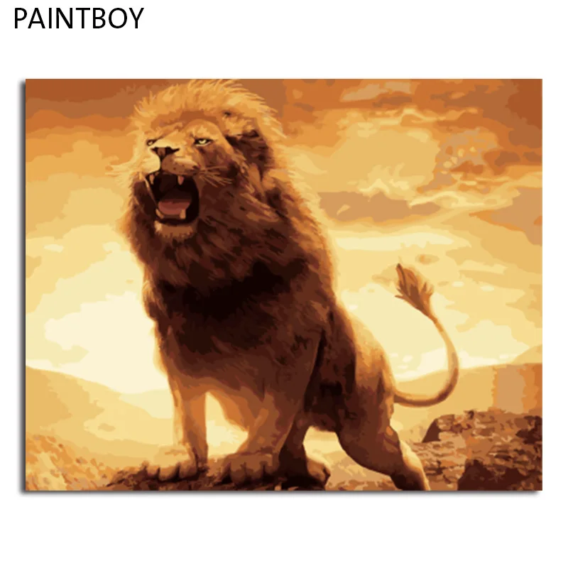 PAINTBOY Framed Pictures Painting By Numbers of Animal Lion Handwork Canvas Oil Painting Home Decor For Living Room
PAINTBOY Framed Pictures Painting By Numbers of Animal Lion Handwork Canvas Oil Painting Home Decor For Living Room