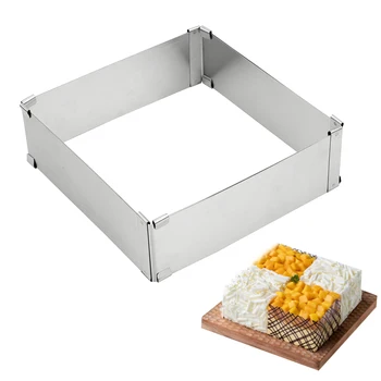 Stainless Steel Square Cake Mold Cake Tools DIY Cake Decorating Mould Adjustable Mousse Ring Dessert Baking Tool Bakeware
Stainless Steel Square Cake Mold Cake Tools DIY Cake Decorating Mould Adjustable Mousse Ring Dessert Baking Tool Bakeware
