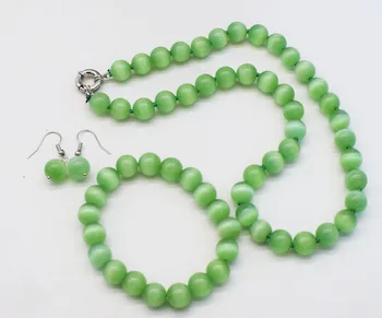 one set cateye agate round green 10mm necklace bracelet earring 18inch FPPJ wholesale beads nature
one set cateye agate round green 10mm necklace bracelet earring 18inch FPPJ wholesale beads nature