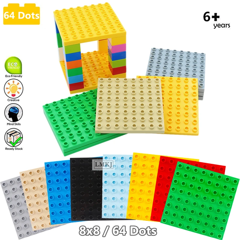 8 Colors 8*8 Dots Base Plate For Large Duploe Particle Bricks Baseplate Board DIY Building Blocks Toys For Children
8 Colors 8*8 Dots Base Plate For Large Duploe Particle Bricks Baseplate Board DIY Building Blocks Toys For Children