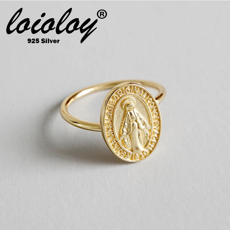 Loioloy 18 K Gold Color Virgin Mary Round Brand Open Rings For Women 100% 925 Sterling Silver Lady Religion Jewelry
Loioloy 18 K Gold Color Virgin Mary Round Brand Open Rings For Women 100% 925 Sterling Silver Lady Religion Jewelry