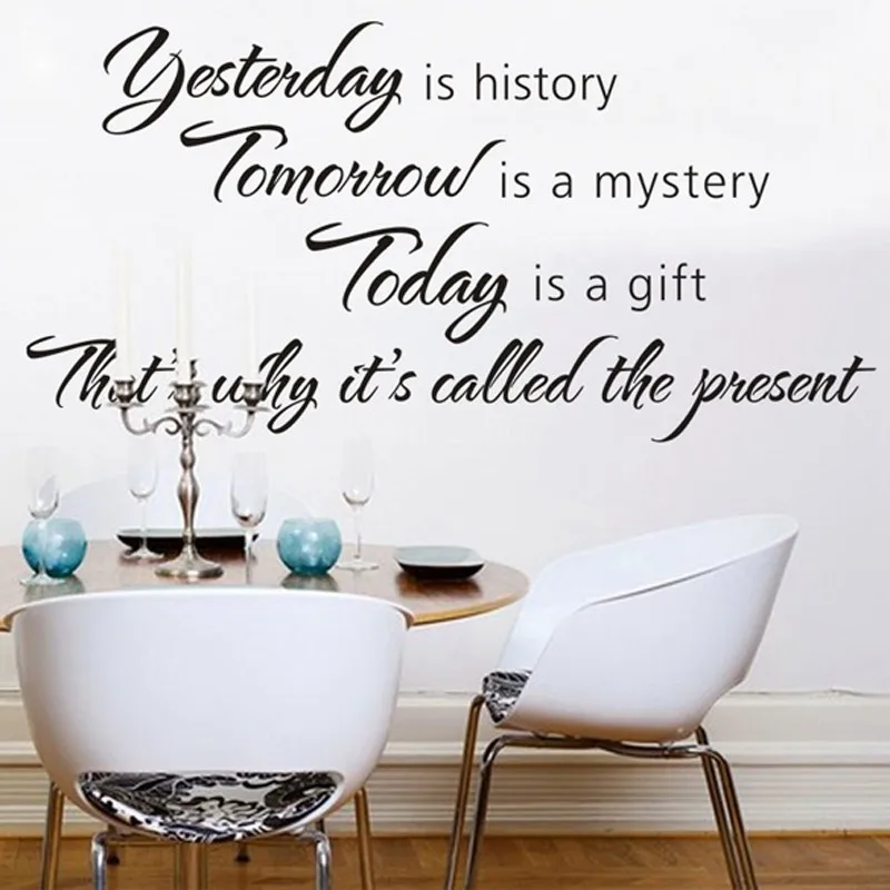Yesterday Is History Tomorrow Is A Mystery Vinyl Wall Decals Quotes Sayings Word wall stickers home decor living room diy poster 
Yesterday Is History Tomorrow Is A Mystery Vinyl Wall Decals Quotes Sayings Word wall stickers home decor living room diy poster