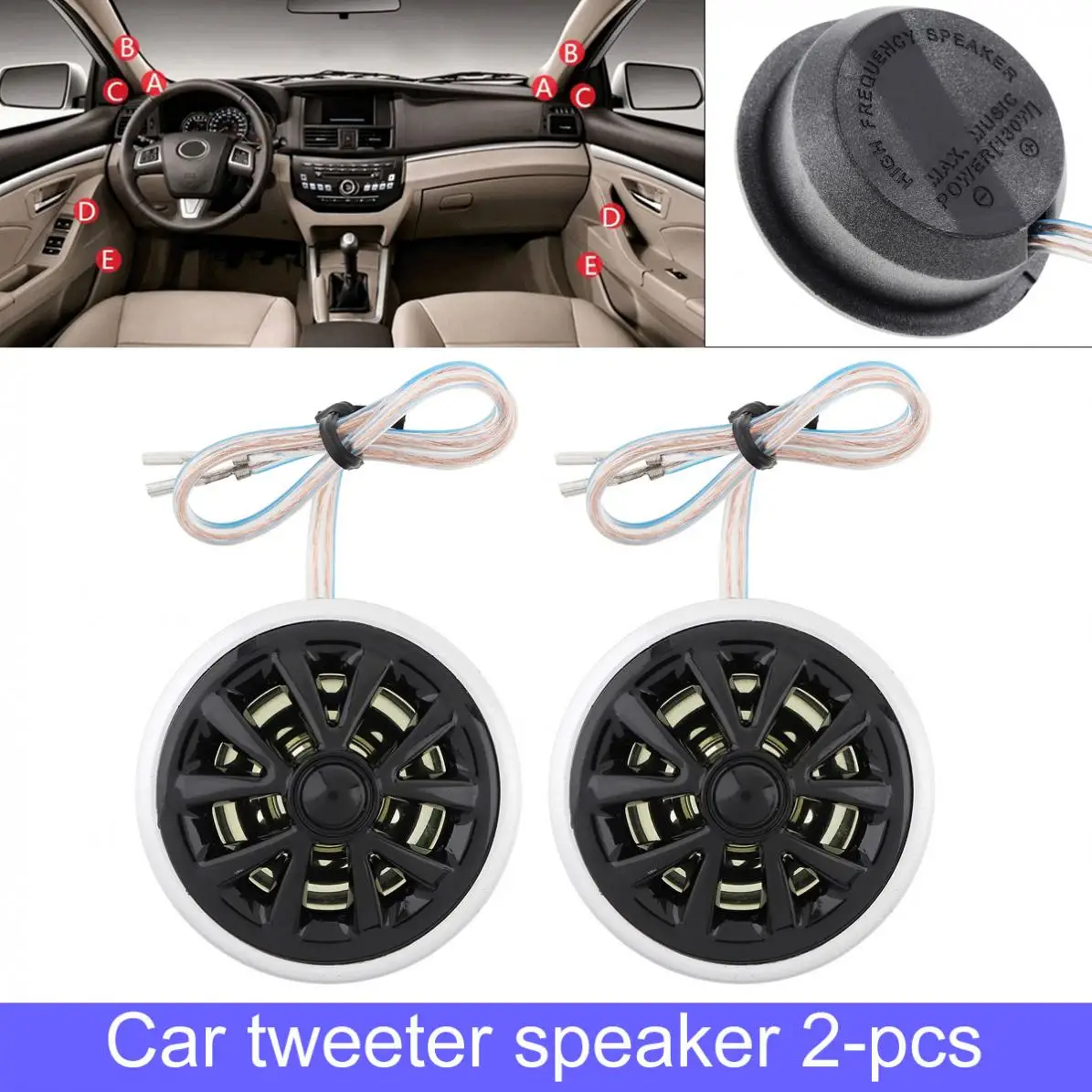 2Pcs 150W 12V High Efficiency Universal Mini Dome Car Tweeter Speakers High Frequency Soundbox Loudspeaker for Car Audio System
2Pcs 150W 12V High Efficiency Universal Mini Dome Car Tweeter Speakers High Frequency Soundbox Loudspeaker for Car Audio System
