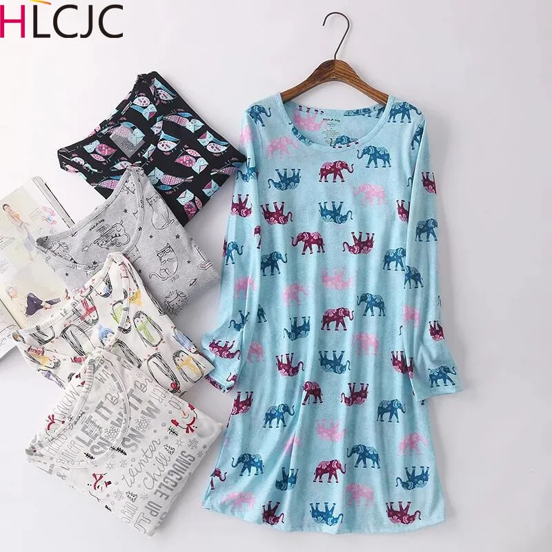 Spring&Summer Long Sleeve Cotton Plus Size Nightwear Women Sleepwear Cute Cartoon Korean Nightgown Ladies Sleeping Dress
Spring&Summer Long Sleeve Cotton Plus Size Nightwear Women Sleepwear Cute Cartoon Korean Nightgown Ladies Sleeping Dress