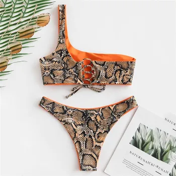 Snakeskin Print One Shoulder Women Two Pieces Sets Short Reversible One Shoulder Beach Sexy Swim Sets
Snakeskin Print One Shoulder Women Two Pieces Sets Short Reversible One Shoulder Beach Sexy Swim Sets