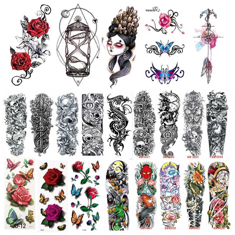 Tattoo Stickers for Body Arm Tattoo Sleeve Waterproof Temporary Tattoo Transfer Stickers Skull Flower Decals Metallic Tattoos
Tattoo Stickers for Body Arm Tattoo Sleeve Waterproof Temporary Tattoo Transfer Stickers Skull Flower Decals Metallic Tattoos
