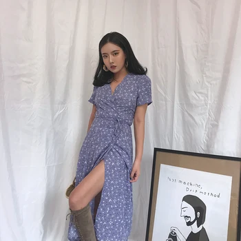 2019 A-line Dress Ukraine Zanzea Dress Women's Summer French Retro Holiday V-neck Print One-piece Lace-up High-waist Slit Women
2019 A-line Dress Ukraine Zanzea Dress Women's Summer French Retro Holiday V-neck Print One-piece Lace-up High-waist Slit Women