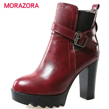 MORAZORA 2018 new fashion super high heel ankle boots for women autumn winter round toe boots high quality pu leather boots
MORAZORA 2018 new fashion super high heel ankle boots for women autumn winter round toe boots high quality pu leather boots