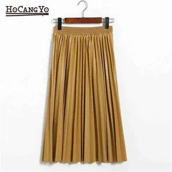 NEW 2019 Faux Leather Skirt Women Autumn Winter Elegant Midi Long SKirts Women High Waist Pleated PU Skirt Female Faldas Largas
NEW 2019 Faux Leather Skirt Women Autumn Winter Elegant Midi Long SKirts Women High Waist Pleated PU Skirt Female Faldas Largas