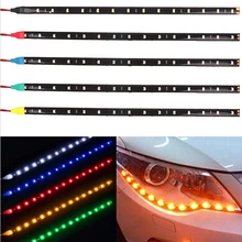 1 pcsWaterproof Araba Oto Dekoratif Esnek LED ışık şeridi 12 V 30 cm 15SMD Araba LED Gündüz Koşu ışık araba LED Şerit Işık DRL(China)