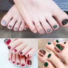 Toe Nail Stickers And Get Free Shipping On Aliexpress Hot Nail Decoration Manicure Toe False Nails Full Cover Waterproof Women Feet Stickers 2018 New
