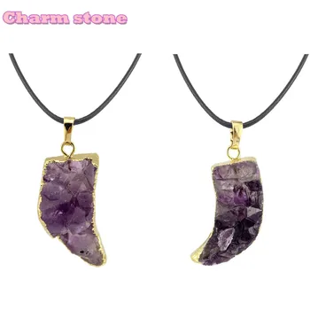 Special Natural purple crystal ox horn Pendant Necklace Outsize Moon-shape pointed stone Radiation protection
Special Natural purple crystal ox horn Pendant Necklace Outsize Moon-shape pointed stone Radiation protection