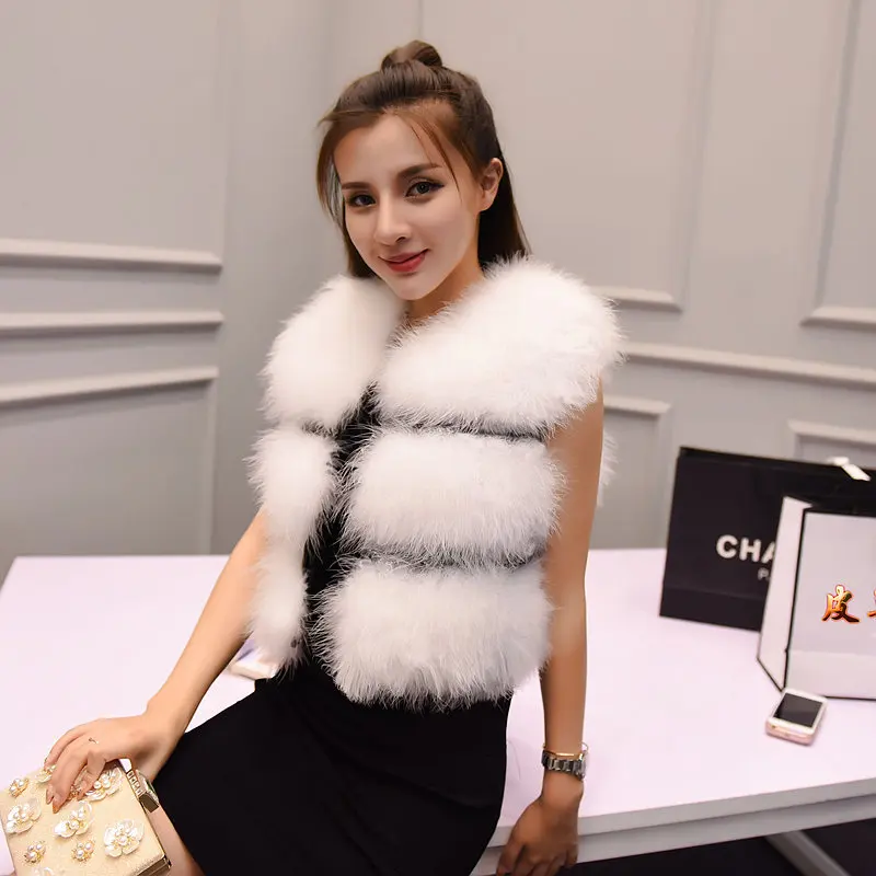 2017 new autumn and winter high-end real fur vest short paragraph female ostrich feather vest coat Slim natural fur
2017 new autumn and winter high-end real fur vest short paragraph female ostrich feather vest coat Slim natural fur