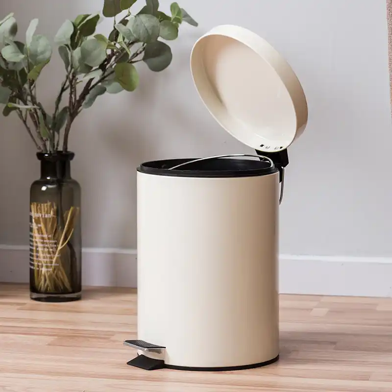 Orz Modern 7l Round Step Foot Pedal Garbage Can Dustbin