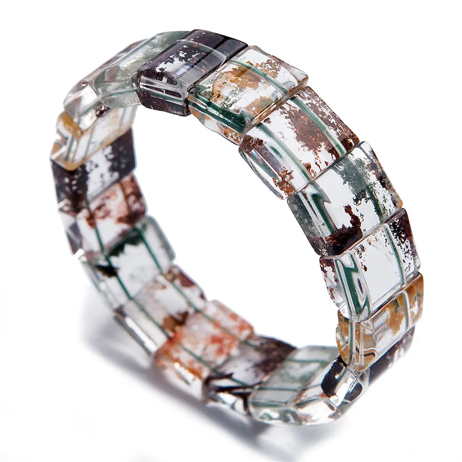 Genuine Colorful Natural Phantom Quartz Bracelets Women Female Stretch Rectangle Bead Crystal Bangle Bracelet
Genuine Colorful Natural Phantom Quartz Bracelets Women Female Stretch Rectangle Bead Crystal Bangle Bracelet